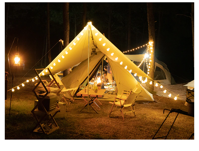 Cheap Goat Tents Mobi Garden ERA230 Large Cotton Canvas Tent With Stove Jack Glamping Pyramid Tent For Family Camping Hiking Travel 4 5 Persons   